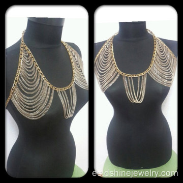 Cuerpo cadena collar joyas cadena borla collar babero